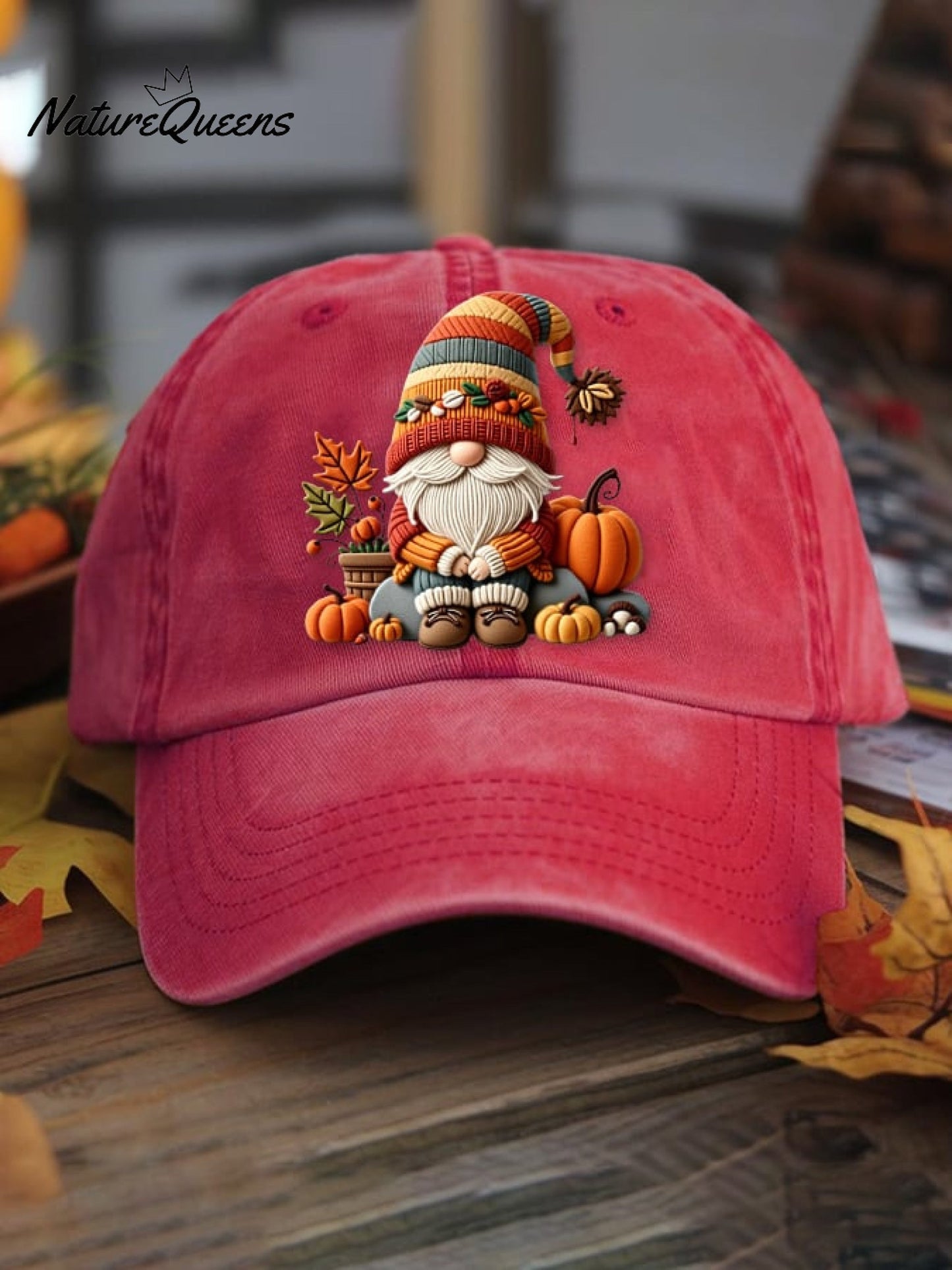 Autumn Dwarf Pumpkin Art Print Casual Hats