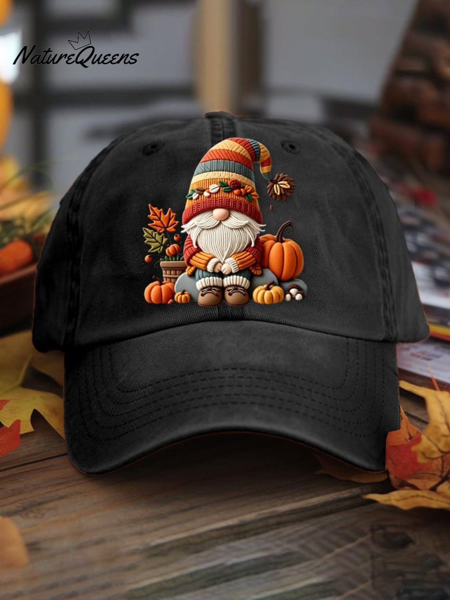 Autumn  Dwarf Pumpkin Art  Print Casual Hats