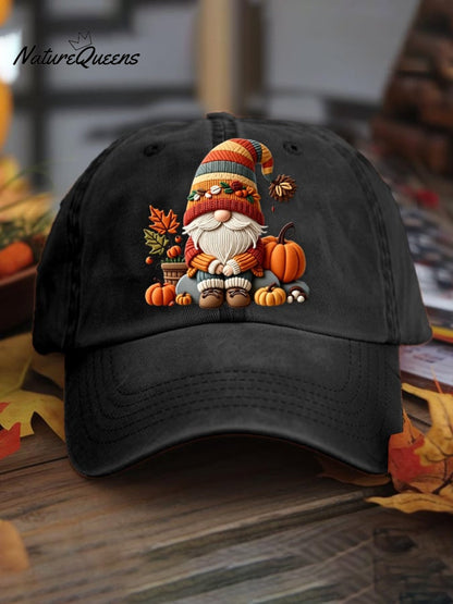 Autumn  Dwarf Pumpkin Art  Print Casual Hats
